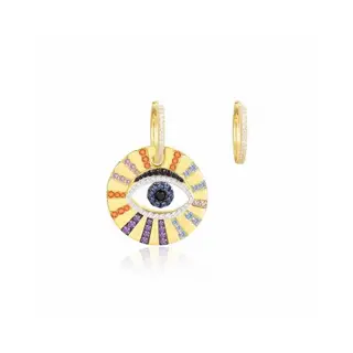 Apm monaco French light luxury high-end earrings Asymmetrical gold lucky eye earrings