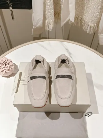 Brunello Cucinelli flat shoes Material: imported cowhide/lambskin handmade string beads