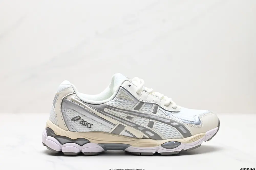 ASICS GEL-NYC 2055 breathable mesh upper with some synthetic leather material. Adopts new 1203A542-250