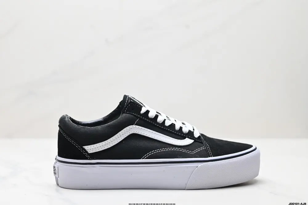 Vans Old Skool Platform Black White Mesh Fabric Lightweight Wear-resistant Wrapping VNOA3B3UY28