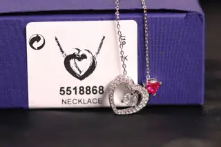 Swarovski new double heart clavicle necklace