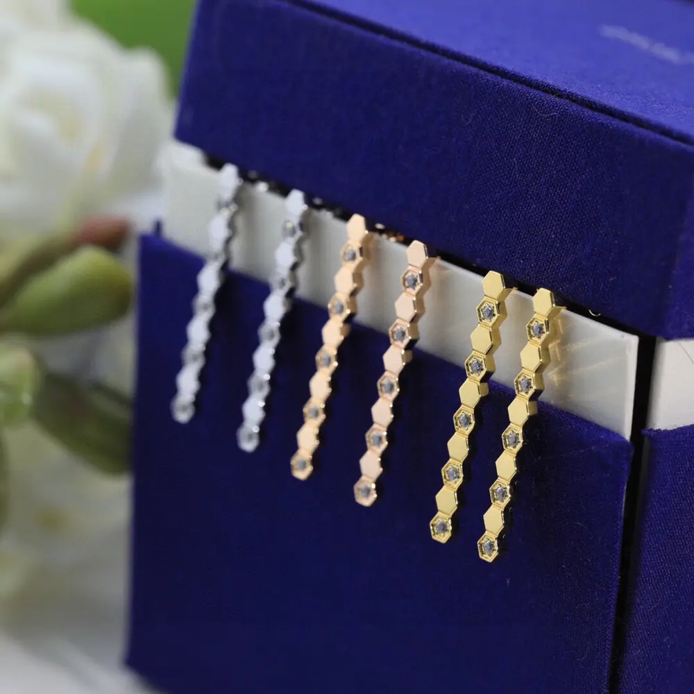 Chaumet Wave Honeycomb Stud Earrings