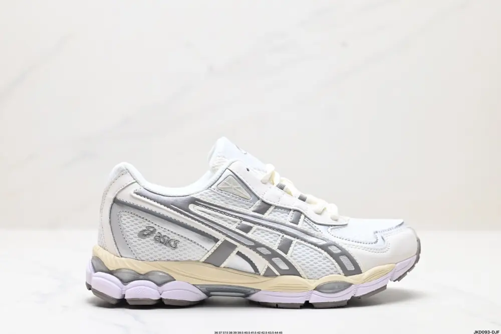 ASICS GEL-NYC 2055 breathable mesh upper with some synthetic leather material. Adopts new 1203A542-100