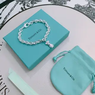 Tiffany multi-element agate silver style bracelet