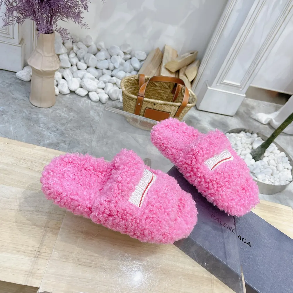 Balenciaga autumn and winter trendy wool slippers