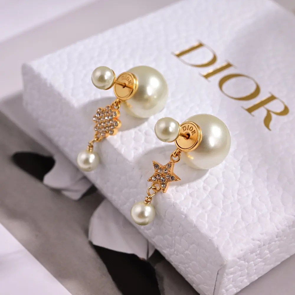 Dior new style Dior new letter earrings loved by top brands. The metal texture