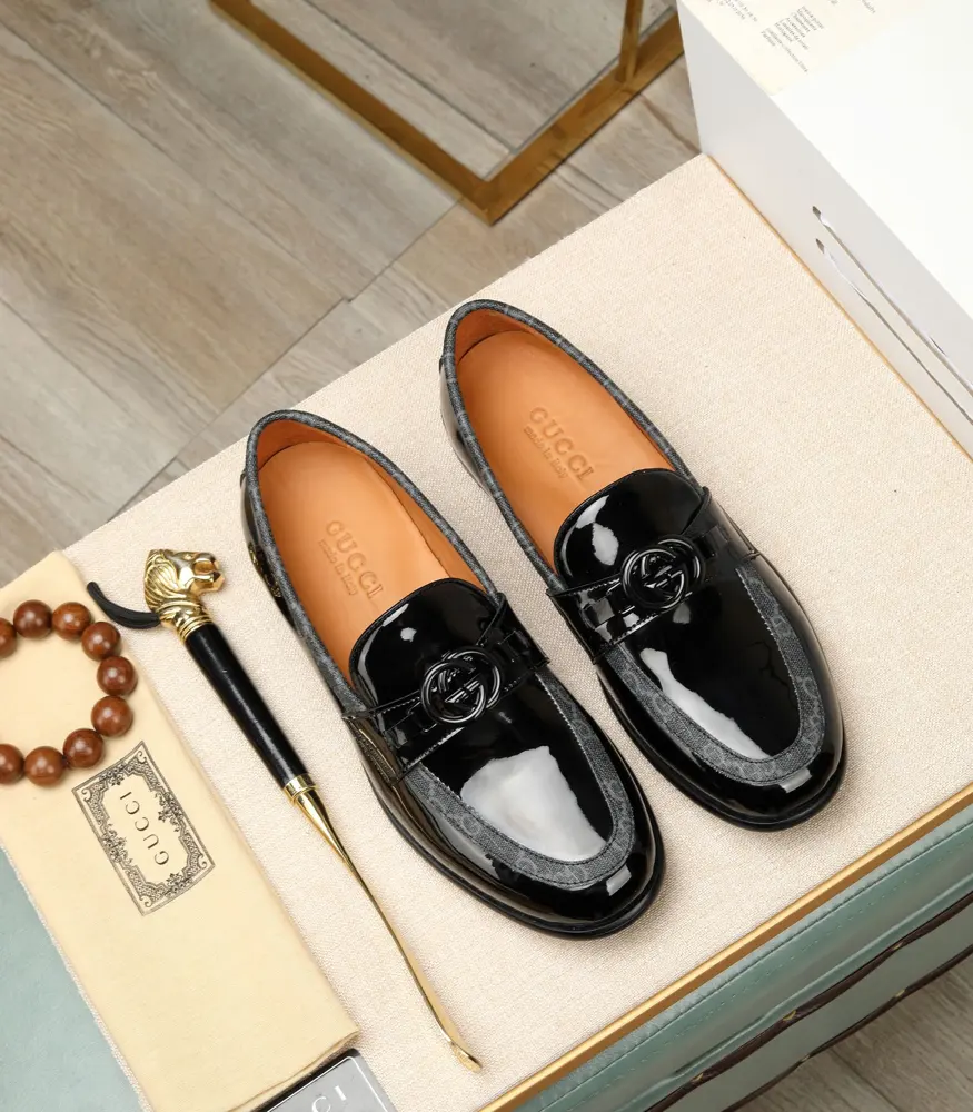 Gucci formal leather shoes Italy imported cowhide + top imported water-dyed cowhide lining