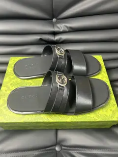 Gucci Double G Presbyopic Flip Flops Cross Sandals Thick Sole Slippers Beach Shoes