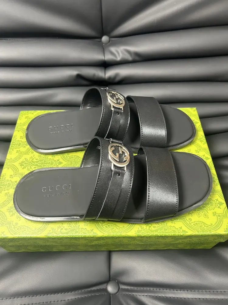 Gucci Double G Presbyopic Flip Flops Cross Sandals Thick Sole Slippers Beach Shoes