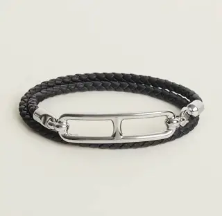 Customized imported calfskin ZP version Size: 16.17.18 (black) Hermes pig nose leather cord