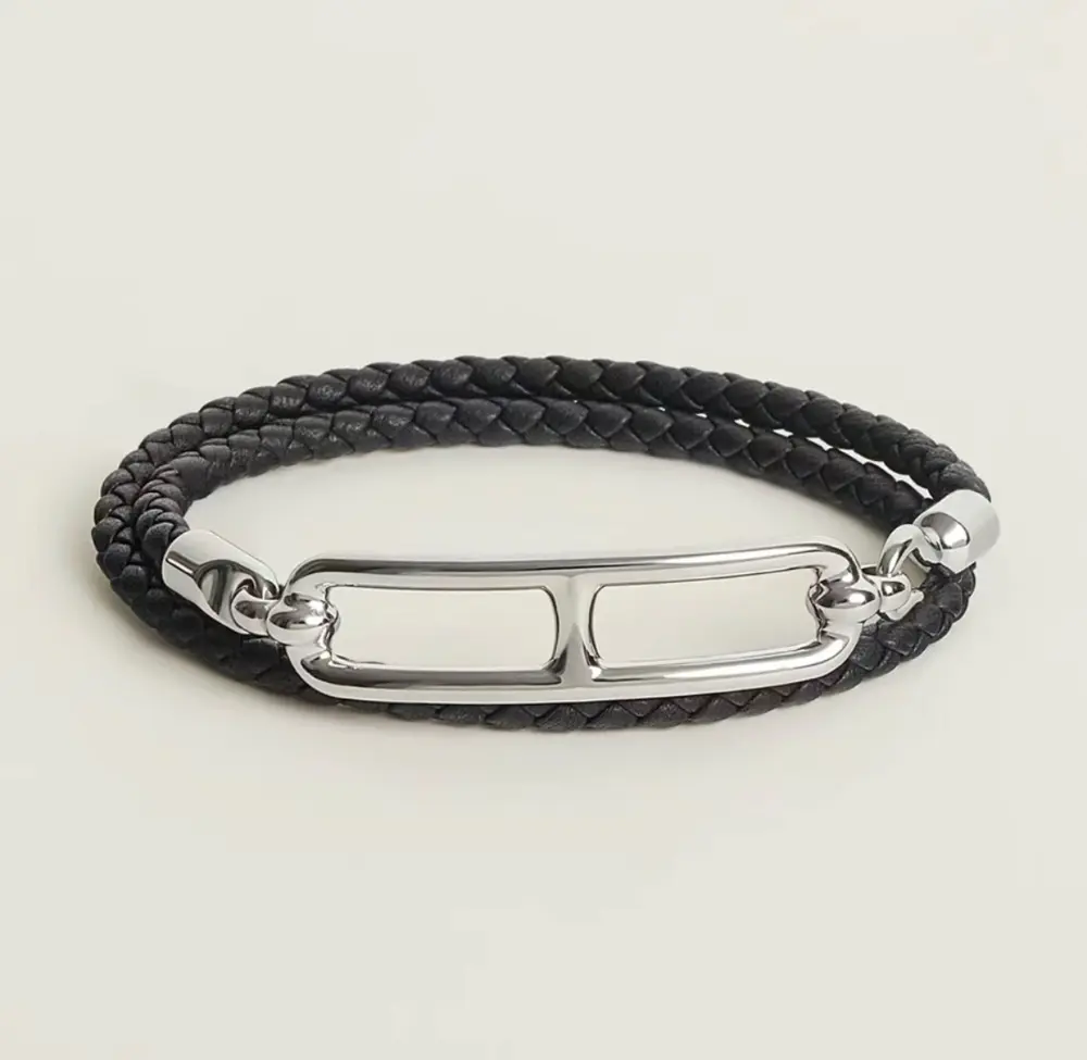 Customized imported calfskin ZP version Size: 16.17.18 (black) Hermes pig nose leather cord