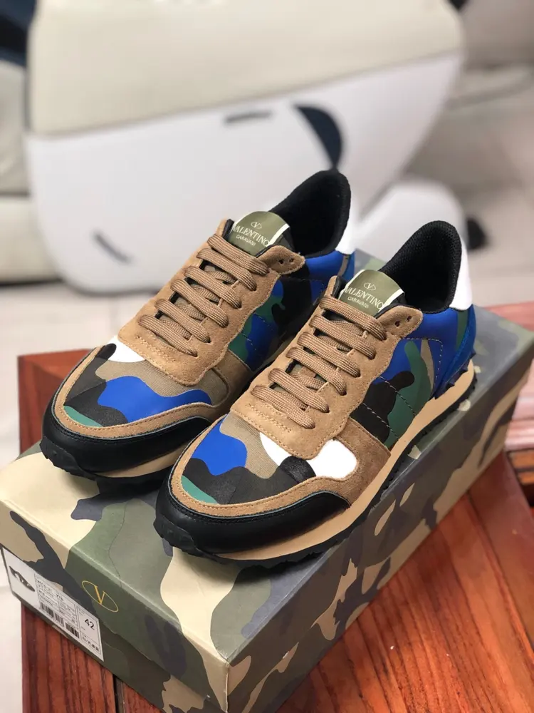 Valentino sneakers Material: camouflage leather + original suede leather + imported cloth +