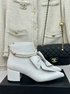 Chanel Bow Pearl Double C Boots Series
