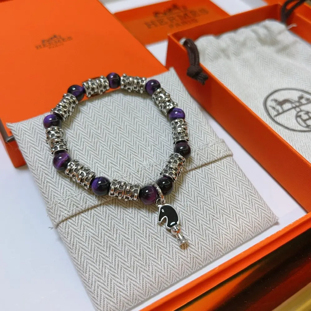 New product launch Hermas bracelet Luxury Hermes bracelet Natural stone bracelet for men