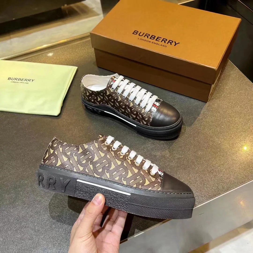 BURBERRY Retro plaid cotton sneakers