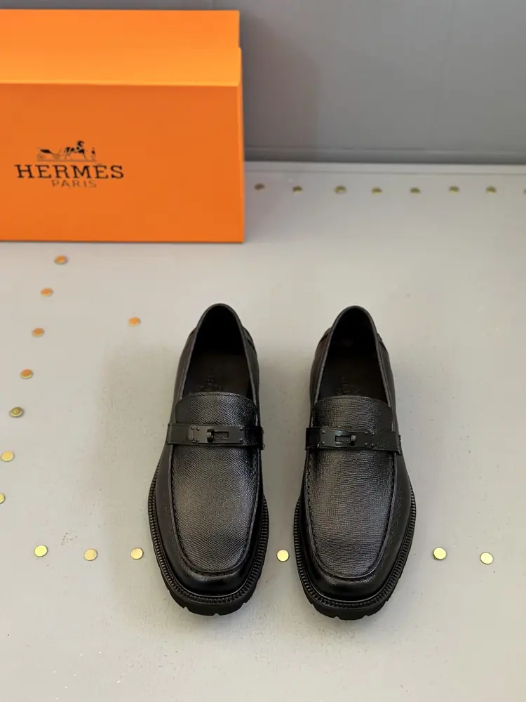 Hermès men’s business casual leather shoes