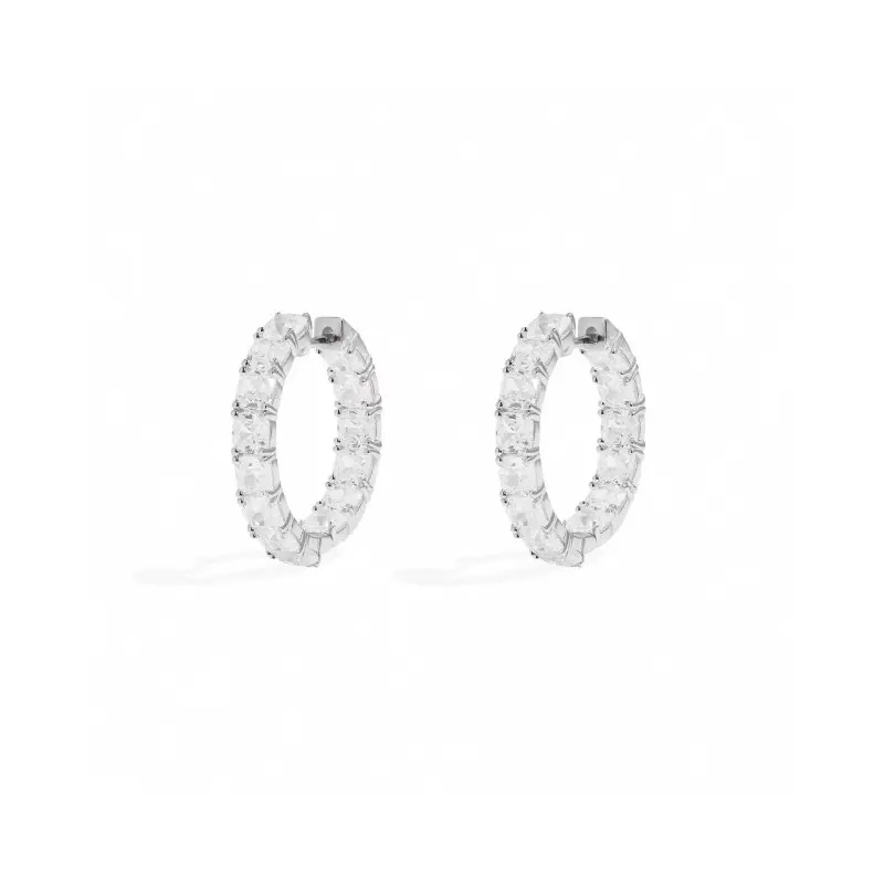 Apm monaco square hoop earrings high-end silver-white earrings birthday gift