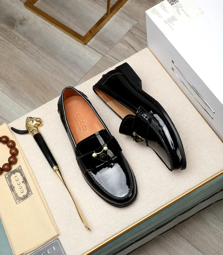 Gucci formal leather shoes Italy imported cowhide + top imported water-dyed cowhide lining