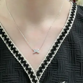 Chaumet cross-over diamond necklace