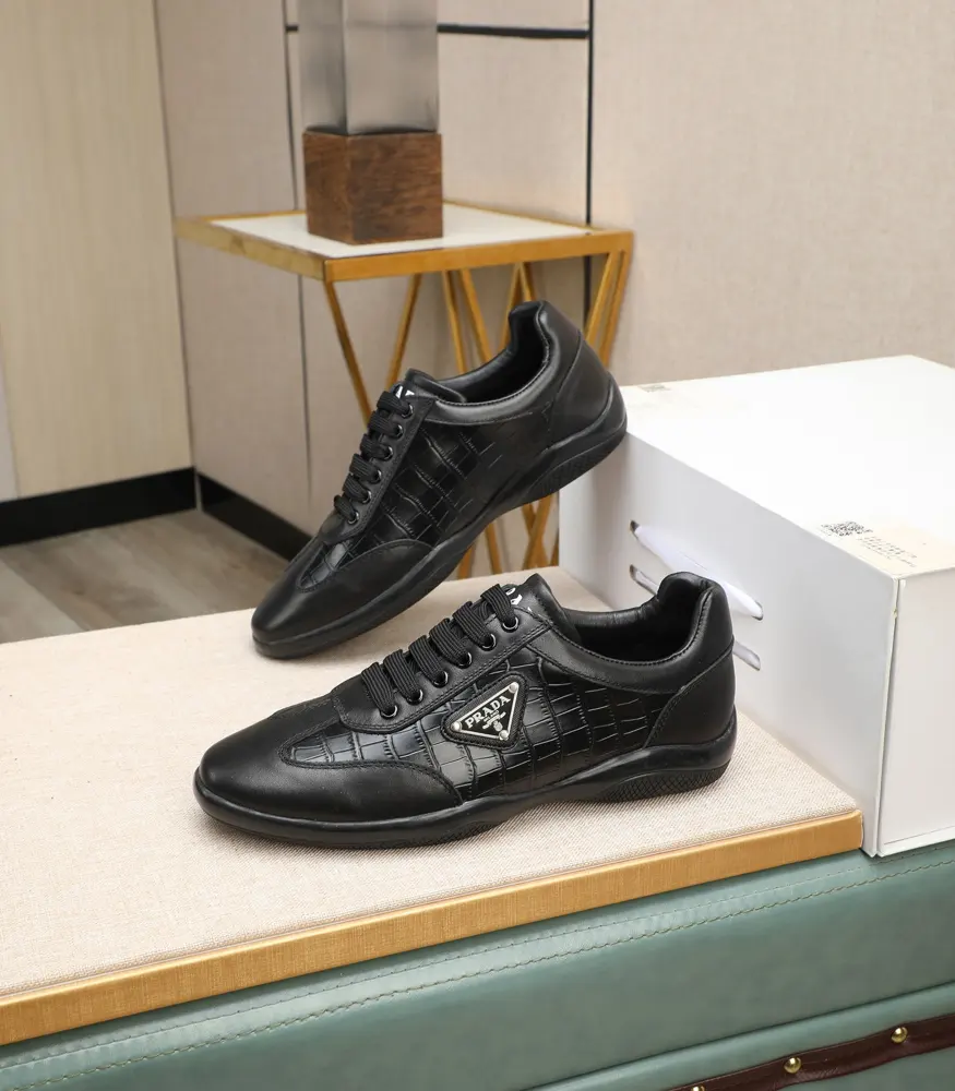 Prada casual shoes upper Italian imported first layer cowhide breathable leather lining @
