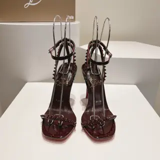 Christian Louboutin one-strap rivet high-heeled sandals