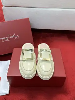 Roger Vivier Diamond Buckle Mule Slippers