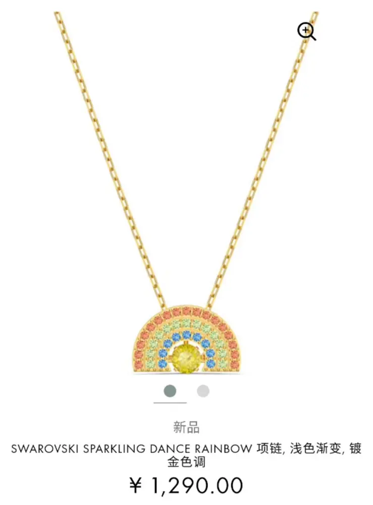 Swarovski Rainbow Beating Heart Clavicle Necklace