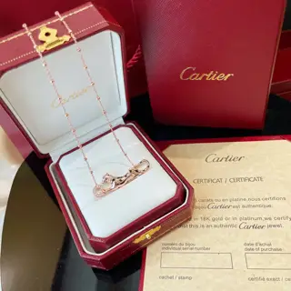 Cartier spotted leopard necklace shipped Classic aristocratic style