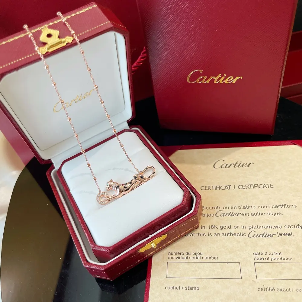 Cartier spotted leopard necklace shipped Classic aristocratic style
