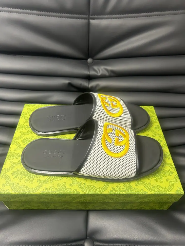 Gucci Double G Presbyopic Flip Flops Cross Sandals Thick Sole Slippers Beach Shoes