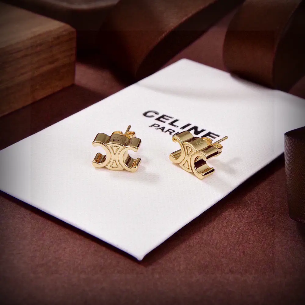 Celine gold Arc de Triomphe earrings