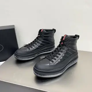 Prada men’s high-top air-cushioned lace-up sneakers shipped