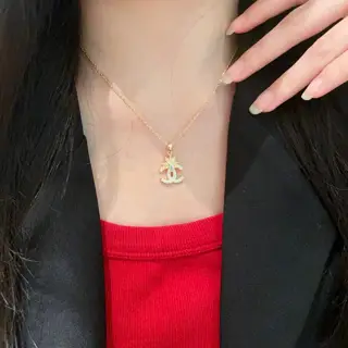 CHANEL vintage double c necklace