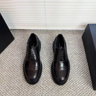 Dolce & Gabbana leather carved men’s casual leather shoes|Decorated with DG hardware