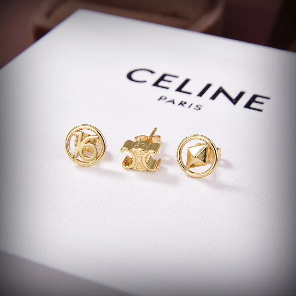 Celine gold 3-in-1 earrings
