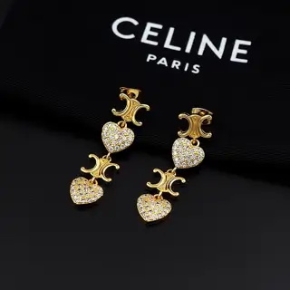Celine Arc de Triomphe heart-shaped earrings