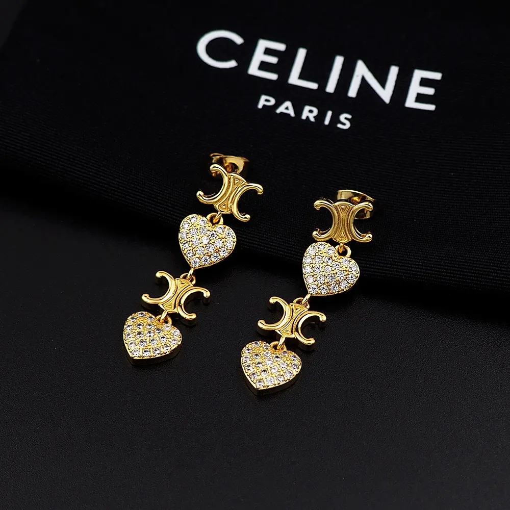 Celine Arc de Triomphe heart-shaped earrings