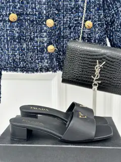 Prada triangle logo slippers series