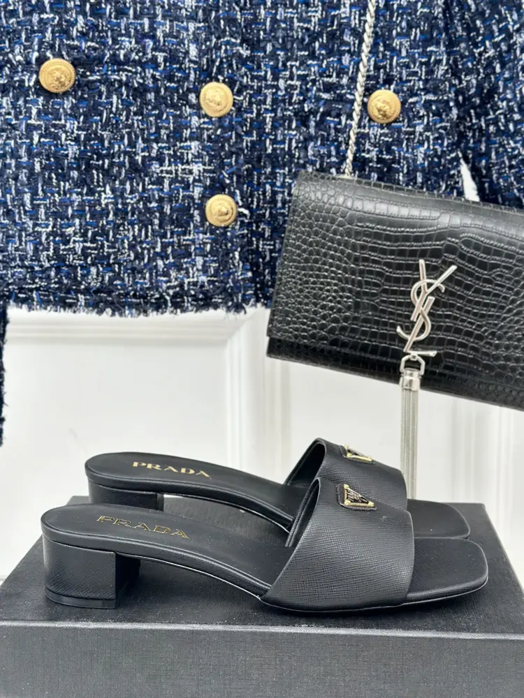 Prada triangle logo slippers series