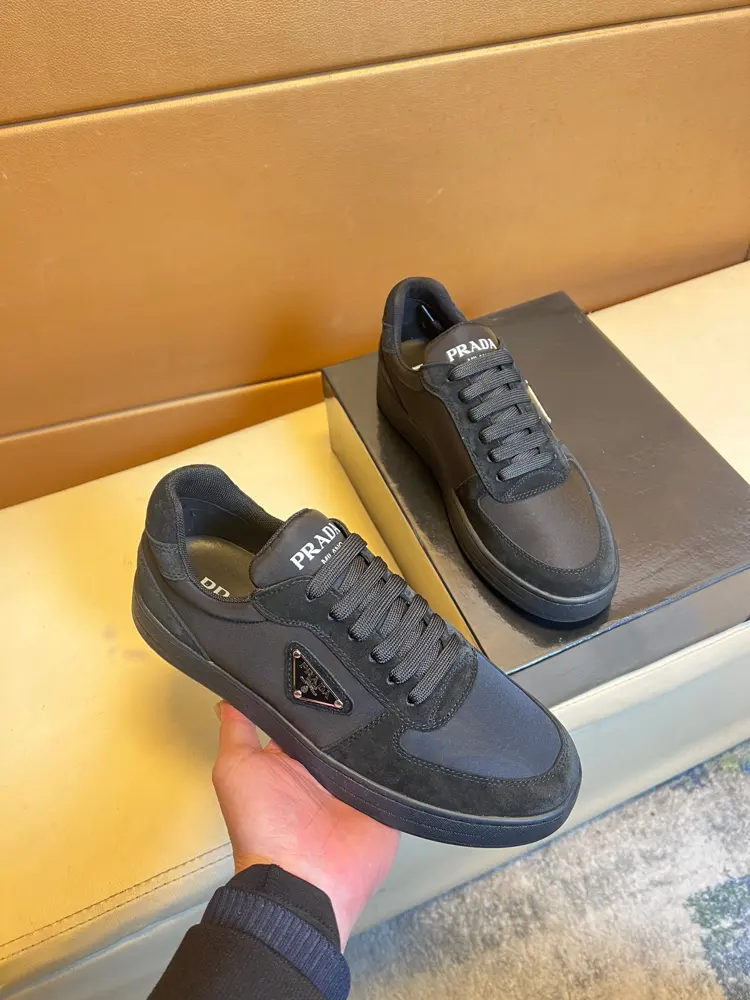 Prada sneakers. Original leather casual loafers Elastic fabric lining Pigskin pads (no