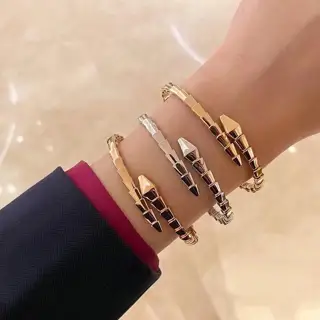 Bvlgari thin snake non-diamond shiny bracelet
