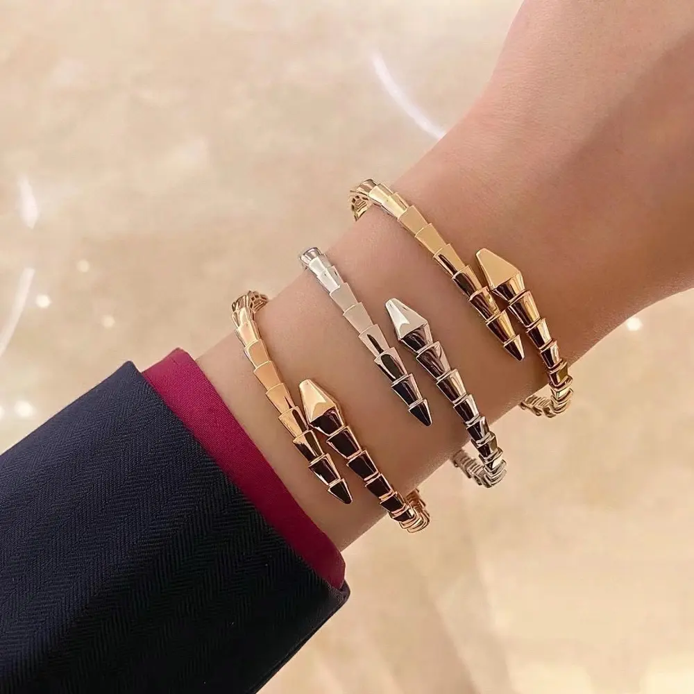Bvlgari thin snake non-diamond shiny bracelet