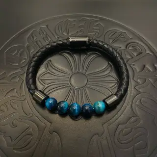 Chrome Hearts classic blue tiger eye retro multi-element bracelet