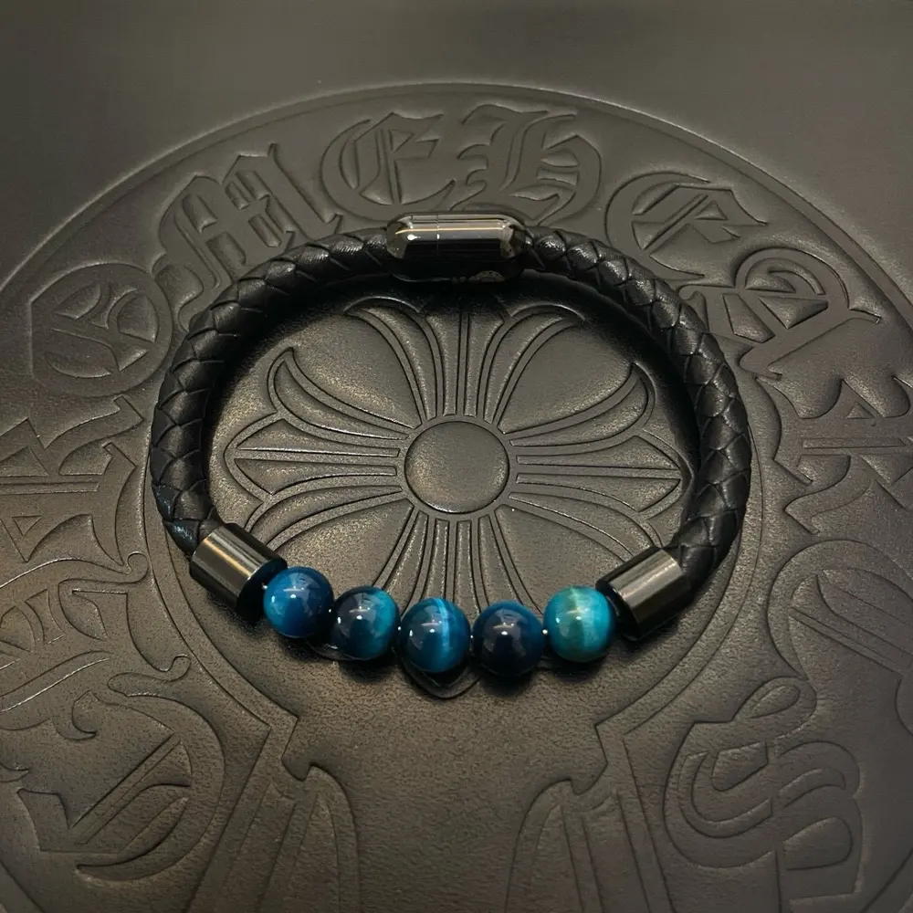 Chrome Hearts classic blue tiger eye retro multi-element bracelet