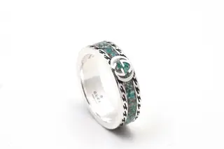 Gucci Interlocking Double G Ring Stone Pattern