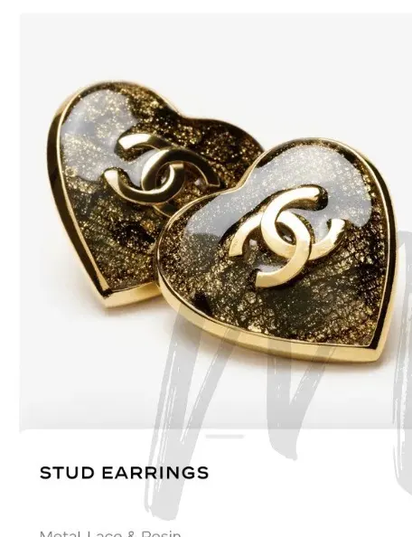 Chanel Heart Lace Earrings