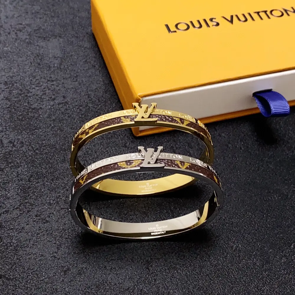 Louis Vuitton monogrammed unisex leather bracelet