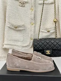 Chanel Double C furry loafers