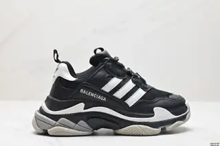 Adidas Originals x Balenciaga Triple S polyester fabric leather shock-absorbing non-slip 710021