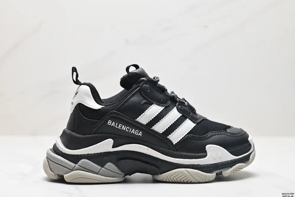 Adidas Originals x Balenciaga Triple S polyester fabric leather shock-absorbing non-slip 710021